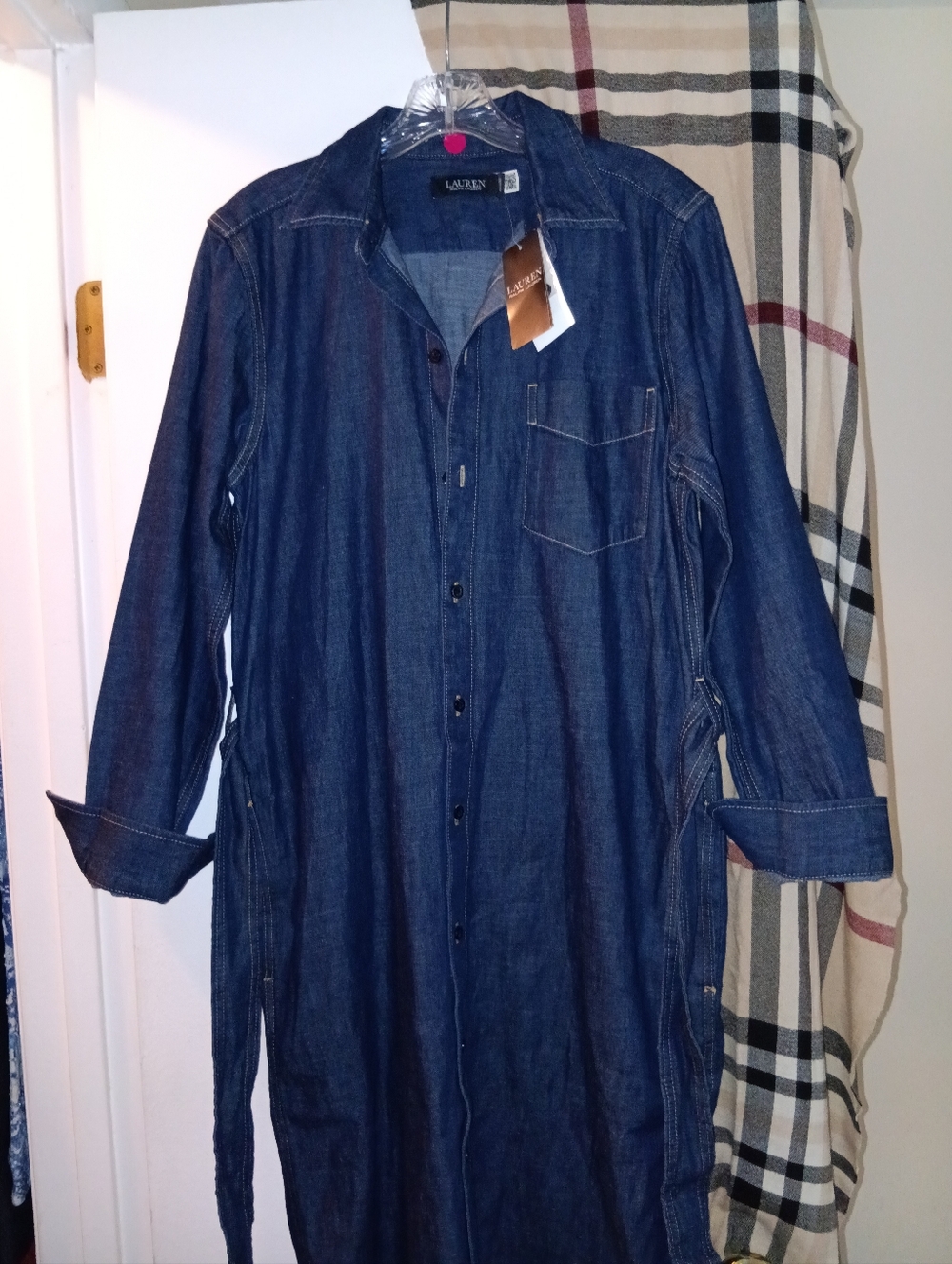 *NWT* Ralph Lauren Indigo Denim Button-Front Shirt Dress,👌